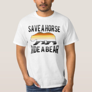 Gay Bear Pride Rette ein Pferd Reite einen Bären - T-Shirt