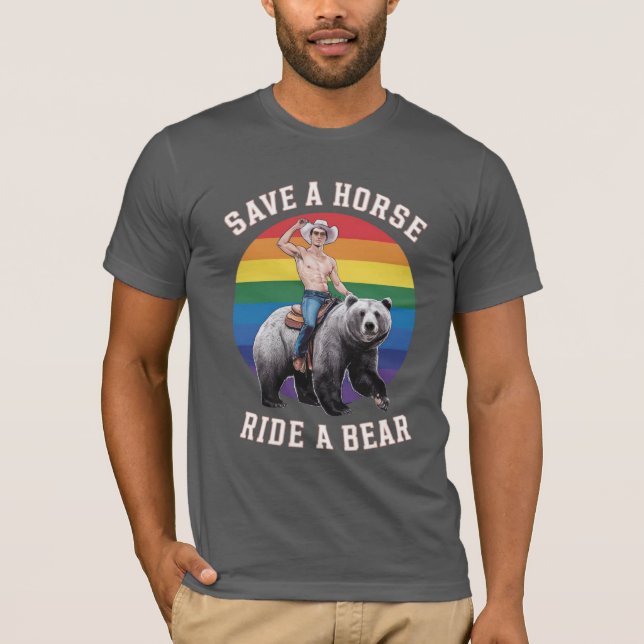 Gay Bear Pride Rette eine Reittour mit einem Bär T-Shirt (Vorderseite)