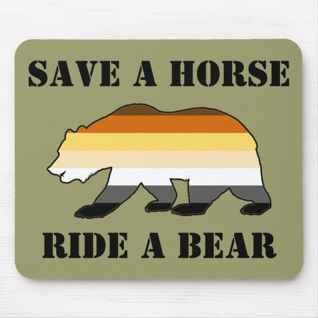 Gay Bear Pride retten Pferdereiten Mousepad (Vorne)