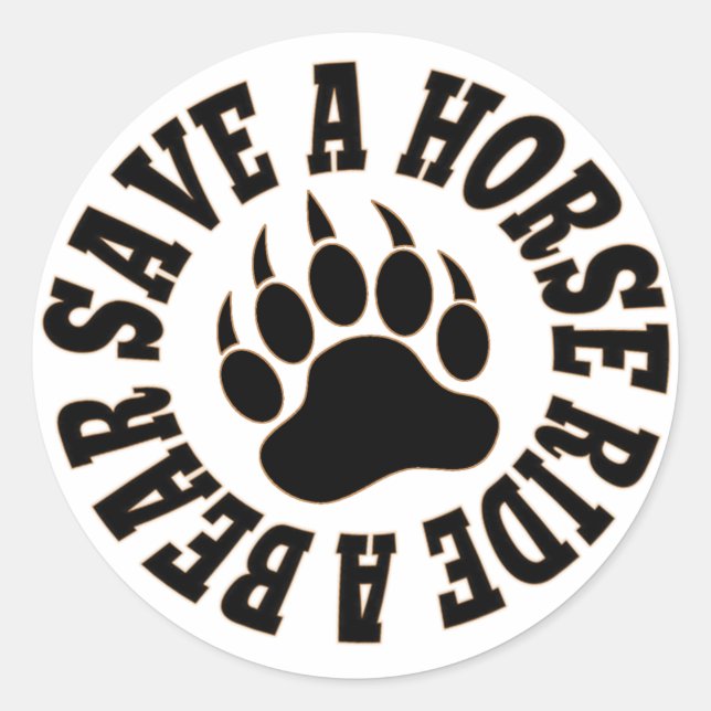 Gay Bear Pride Save a Horse Ride A Bär - Aufkleber (Vorderseite)