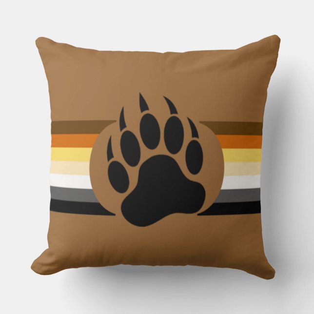 Gay Bear Prix Farben Streifen und Bärenpfade Kissen (Vorderseite)