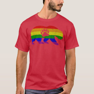 Gay Bear Prix - LGBT Flag Bear Paw T-Shirt