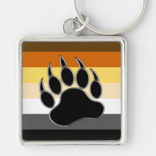 Gay Bears Pride Flag Bear Paw Schlüsselanhänger