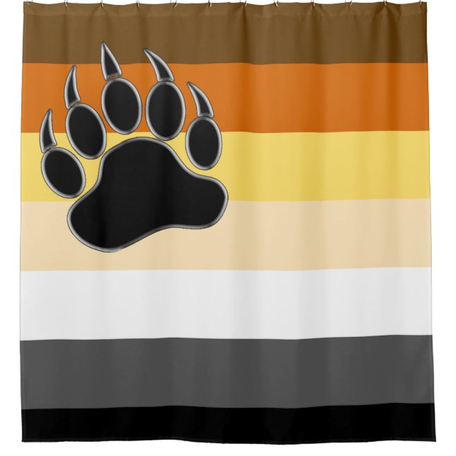 Gay Bears Pride Flag und Bärenpaare Duschvorhang (Vorderseite)
