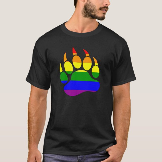 Gay Bears Pride Rainbow Flag Bärenpfeife T-Shirt (Vorderseite)