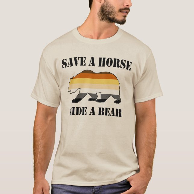 Gay Bears Rette ein Pferd auf einem Bär T-Shirt (Vorderseite)