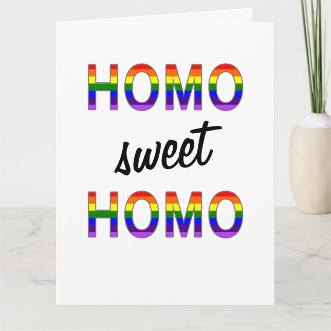 Gay Birthday Funny Homo Sweet Homo Karte (Vorderseite)
