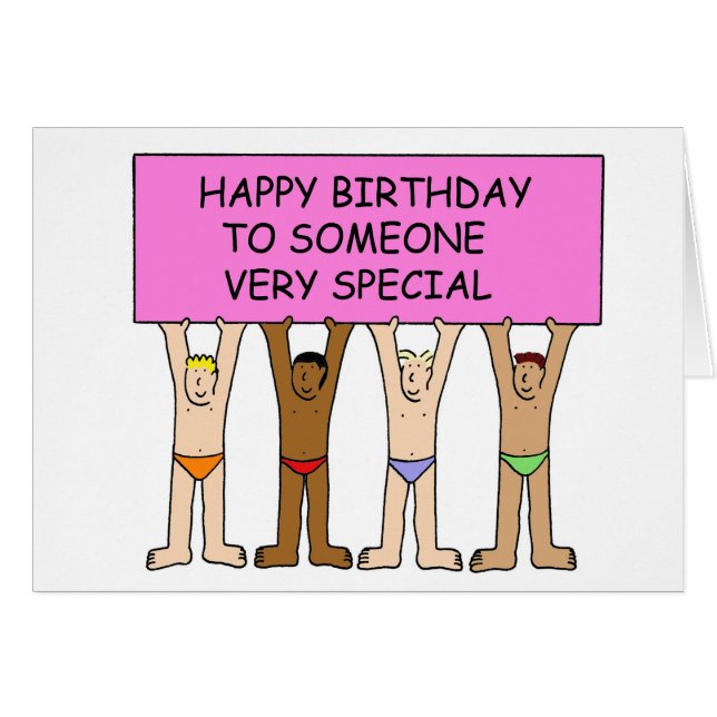 Gay Birthday Men in Underpants (Vorderseite (Horizontal))