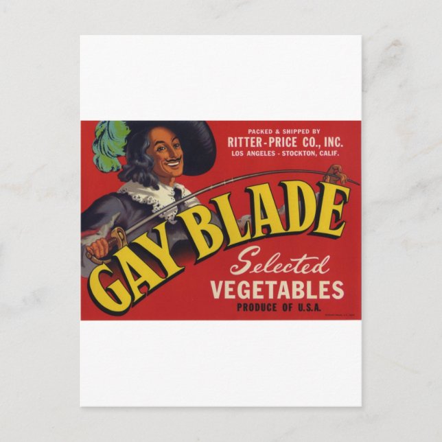 Gay Blade Vegetables Postkarte (Vorderseite)