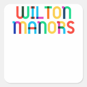 Gay-Borhood Pride - Wilton Manors Quadratischer Aufkleber