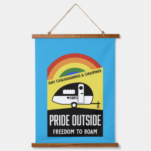 Gay Caravan Camping T - Shirt Wandteppich Mit Holzrahmen