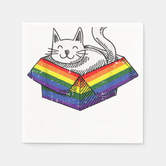 Gay Cat Pride Rainbow Niedlich Kitten Kitty Proud  Serviette