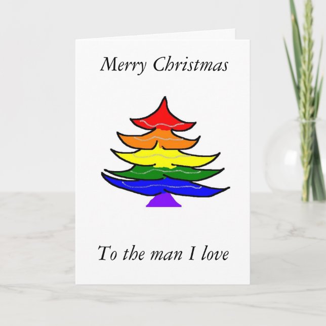 Gay Christmas Card Feiertagskarte (Vorderseite)