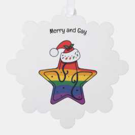 Gay Christmas Star mit LGBT Flag Ornament Karte