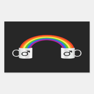 Gay Coffee Date T - Shirt Rechteckiger Aufkleber