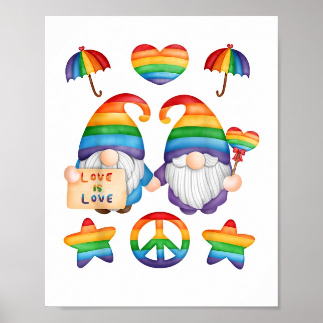 Gay Couple Gnomes Pride, Mr. & Mr. Gay Wedding, Se Poster (Vorne)