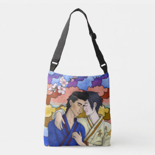 Gay Couple im Stil der japanischen Kunst Ukiyo-e Tragetaschen Mit Langen Trägern
