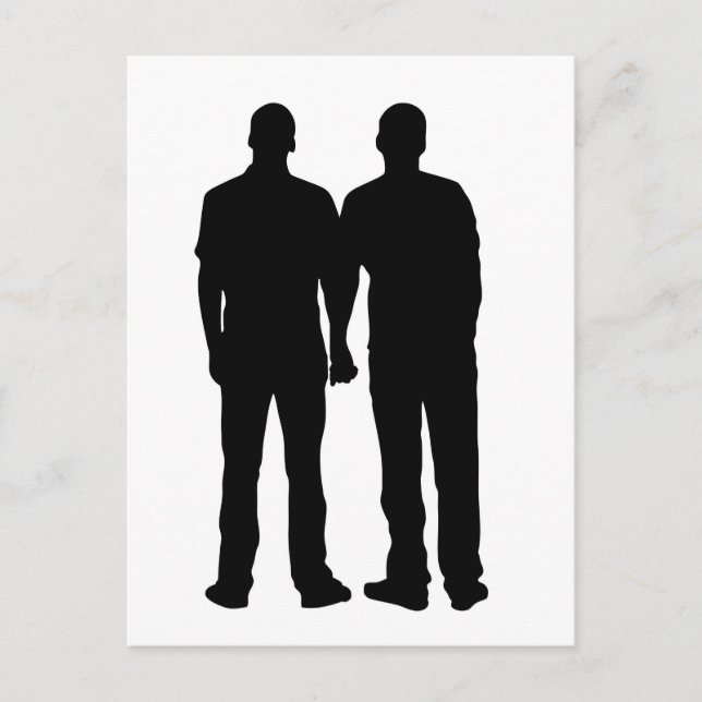 Gay Couple Silhouette Postkarte (Vorderseite)