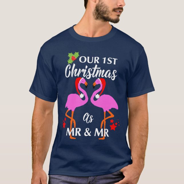 Gay Couples erste Weihnachten als Mr & Mr. Graphic T-Shirt (Vorderseite)