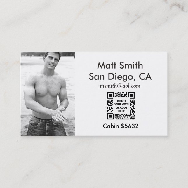 Gay Cruise Card (mit Rücken- und QR-Code) Visitenkarte (Vorderseite)