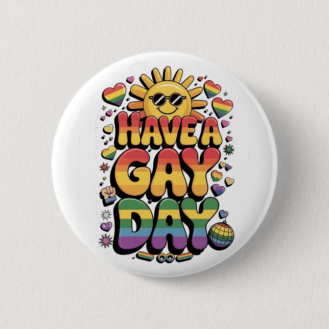 Gay Day LGBT Prith Monat Button (Vorderseite)