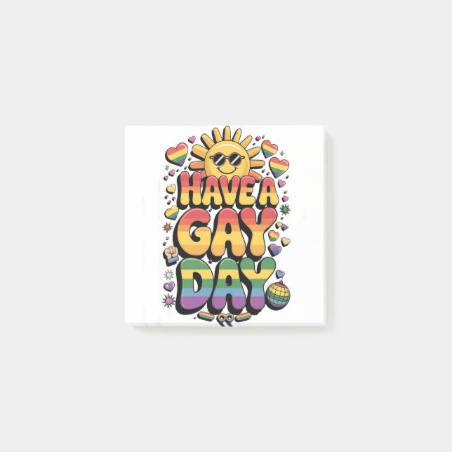 Gay Day LGBT Prith Monat Post-it Klebezettel (Vorderseite)