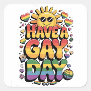 Gay Day LGBT Prith Monat Quadratischer Aufkleber
