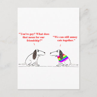 Gay Dog Cartoon 45 Postkarte