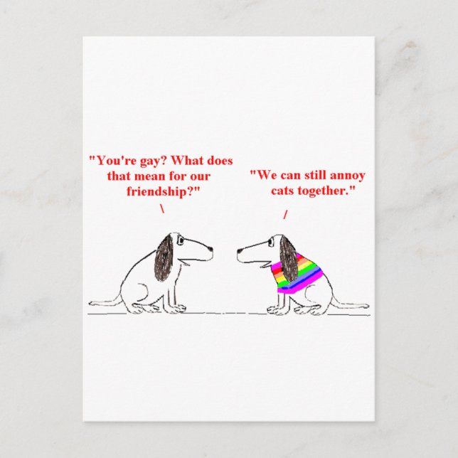 Gay Dog Cartoon 45 Postkarte (Vorderseite)