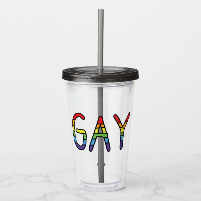 Gay Doodle Design Acryltrinkbecher (Vorderseite)