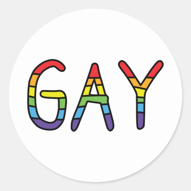 Gay Doodle Design Runder Aufkleber (Vorderseite)