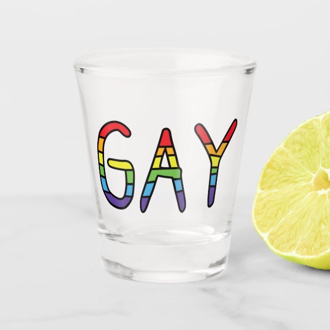 Gay Doodle Design Schnapsglas (Vorderseite)