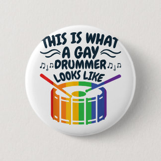 Gay Drummer Gay Pride Monat LGBTQ Regenbogen Button