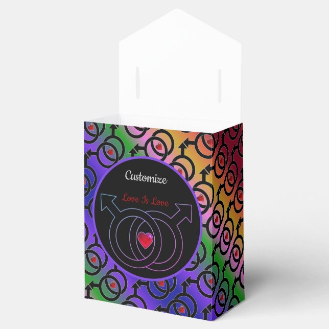 Gay Ehe Liebe ist Liebe Rainbow Zelt Gefälligkeits Geschenkschachtel (Geöffnet)