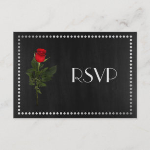 Gay EleganBlack and Silver UAWG mit Rose RSVP Karte