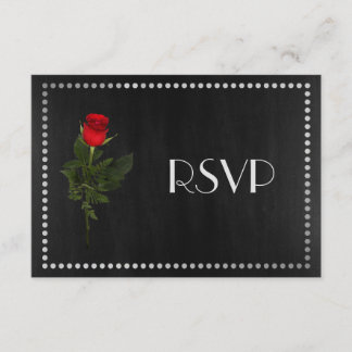 Gay EleganBlack and Silver UAWG mit Rose RSVP Karte