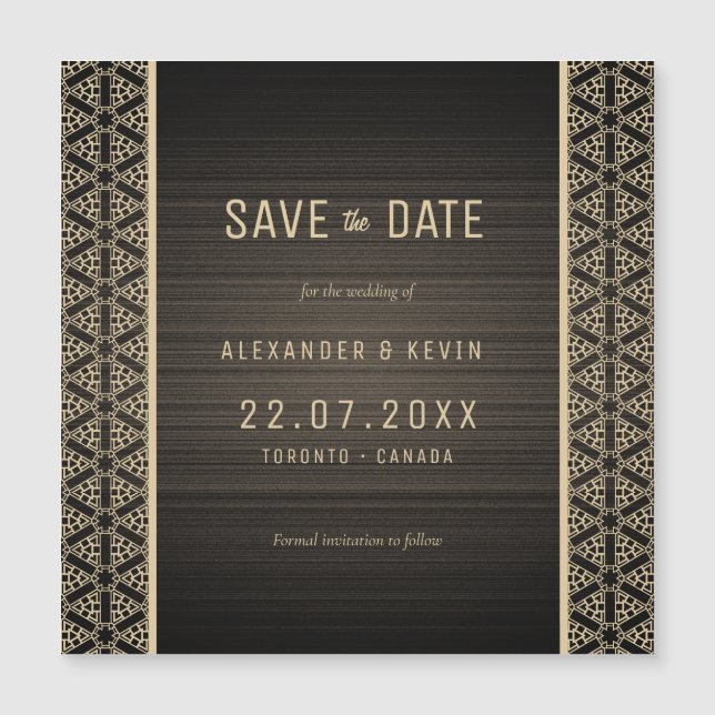 Gay elegante Save the Date Magnetkarte (Vorderseite)