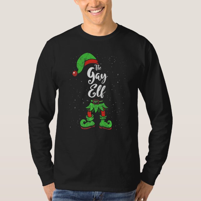 Gay Elf Matching Familie Weihnachtszeit Pajama-Kos T-Shirt (Vorderseite)