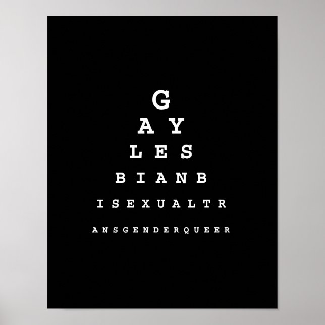 Gay Eye Chart (Lieferwagen Line) Poster (Vorne)