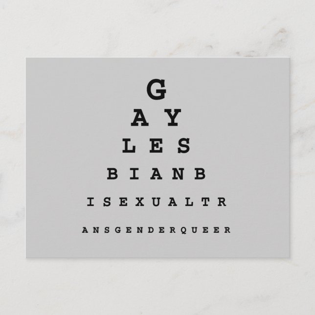 Gay Eye Chart Postkarte (Vorderseite)