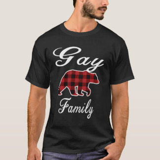 Gay Family Bär Roter Karierter Weihnachtsmann Paja T-Shirt