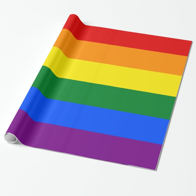 Gay Flag Colors Rainbow Wide Strip Geschenkpapier (Ungerollt)