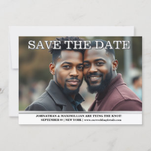 Gay Foto Save the Date Paare Hochzeit editierbar Einladung