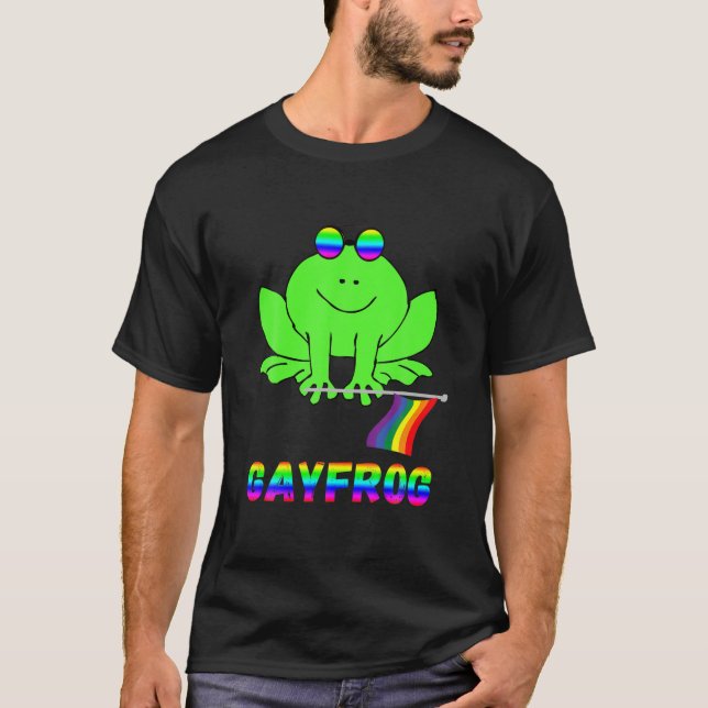 Gay Frog LGBT Pride Rainbow Toad Gender Que Homo T-Shirt (Vorderseite)