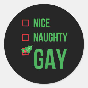 Gay Funny Pajama Weihnachtsgeschenk Runder Aufkleber