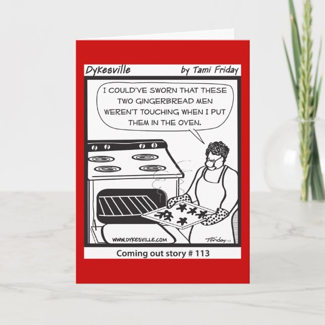 Gay Gingerbrot Men Feiertagskarte (Vorderseite)