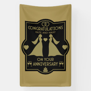 Gay Girls Wedding Jubiläum Banner