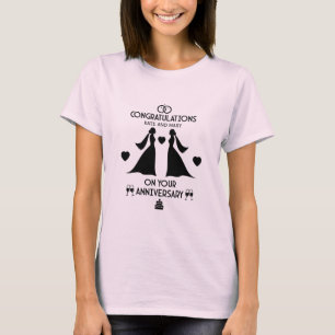 Gay Girls Wedding Jubiläum T-Shirt