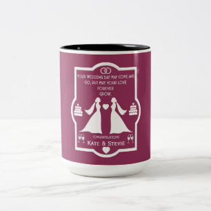 Gay Girls Wedding Jubiläum Zweifarbige Tasse
