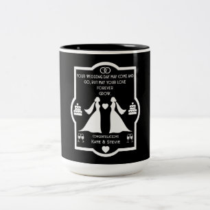 Gay Girls Wedding Jubiläum Zweifarbige Tasse